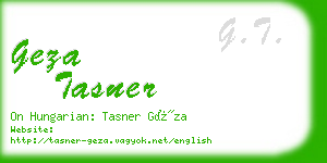 geza tasner business card